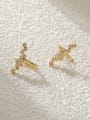 thumb Brass Cubic Zirconia Star Cute Clip Earring 2