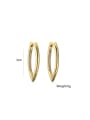 thumb Brass Cubic Zirconia Geometric Trend Hoop Earring 2