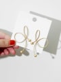 thumb Copper Imitation Pearl Bowknot Minimalist Drop Trend Korean Fashion Earring 3