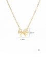 thumb Brass Cubic Zirconia Bowknot Dainty Necklace 3