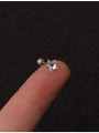 thumb Stainless steel Crystal White Star Minimalist Stud Earring 4
