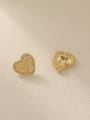 thumb Brass Cubic Zirconia Heart Minimalist Stud Trend Korean Fashion Earring 3
