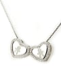 thumb Brass Cubic Zirconia Heart Dainty Necklace 4