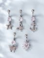 thumb Brass Cubic Zirconia  Flower Belly studs & Belly Bars 1