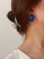 thumb Alloy Resin Geometric Vintage semicircle C Stud Earring 1