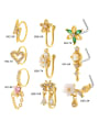 thumb Brass Cubic Zirconia Heart Trend Nose Studs 0