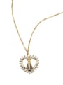 thumb Brass Cubic Zirconia Hollow  Heart Dainty Necklace 2
