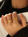 thumb Brass Smooth Vintage Letter X  Band Ring 1