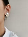thumb Copper Freshwater Pearl Heart Minimalist Stud Trend Korean Fashion Earring 1