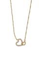 thumb Brass Cubic Zirconia Heart Minimalist Necklace 3