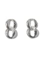 thumb Brass Number Vintage Stud Earring 0