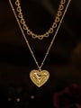 thumb Brass Hollow Heart Vintage Necklace 2