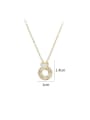 thumb Brass Cubic Zirconia Round Dainty Necklace 2