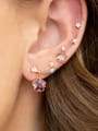 thumb Brass Cubic Zirconia Star Cute Stud Earring 1