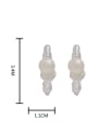 thumb Brass Freshwater Pearl Geometric Minimalist Stud Earring 3