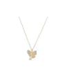 thumb Brass Cubic Zirconia Butterfly Dainty Necklace 0