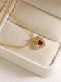 thumb Brass Cubic Zirconia Heart Minimalist Necklace 2