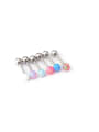 thumb Titanium Steel Opal Round Hip Hop Stud Earring(Single Only One) 0