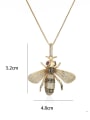 thumb Brass Cubic Zirconia Bee Vintage Necklace 3