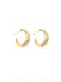 thumb Brass Geometric Minimalist C Shape  Stud Earring 0