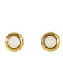 thumb Brass Shell Round Minimalist Stud Earring 3