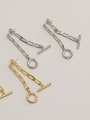 thumb Brass Hollow Geometric  chain Vintage Drop Trend Korean Fashion Earring 1