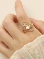 thumb Brass Cubic Zirconia Butterfly Vintage Band Fashion Ring 1