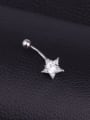 thumb Stainless steel Cubic Zirconia Star Hip Hop Belly Rings & Belly Bars 1