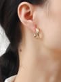thumb Brass Geometric Matte Minimalist Stud Trend Korean Fashion Earring 1