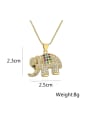 thumb Brass Cubic Zirconia Elephant Minimalist Necklace 2