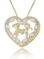 thumb Brass Cubic Zirconia Heart Dainty Initials Necklace 1