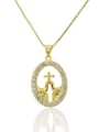 thumb Brass Rhinestone Cross Minimalist Necklace 1