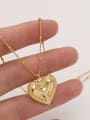 thumb Brass Smooth Heart Vintage  Pendant Trend Korean Fashion Necklace 1