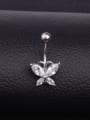 thumb Stainless steel Cubic Zirconia Butterfly Hip Hop Belly Rings & Belly Bars 0