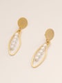 thumb Brass Imitation Pearl Geometric Vintage Drop Trend Korean Fashion Earring 0