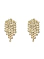 thumb Brass Rhinestone Tassel Luxury Cluster Earring 3