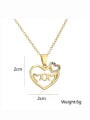 thumb Brass Cubic Zirconia  Dainty  Heart Letter MOM Pendant Necklace 2