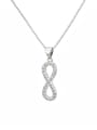 thumb Brass Minimalist Letter  Cubic Zirconia Earring and Necklace Set 3