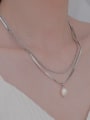 thumb Brass Freshwater Pearl Snake Vintage Multi Strand Necklace 1