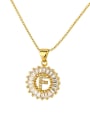 thumb Brass Cubic Zirconia Letter Luxury Necklace 2