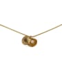 thumb Brass Imitation Pearl Geometric Minimalist Necklace 3