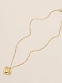thumb Brass Smooth Heart Vintage  Pendant Trend Korean Fashion Necklace 2