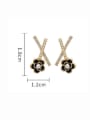 thumb Brass Cubic Zirconia Enamel Cross Minimalist Stud Earring 2