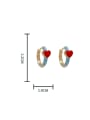 thumb Brass Enamel Heart Minimalist Huggie Earring 4