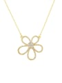 thumb Copper Cubic Zirconia Flower Dainty Trend Korean Fashion Necklace 2