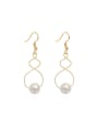 thumb Copper Imitation Pearl Geometric Minimalist Hook Trend Korean Fashion Earring 0