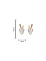 thumb Brass Imitation Pearl Heart Dainty Stud Earring 3