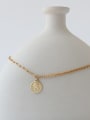 thumb Brass Coin Artisan round pendant Necklace 3