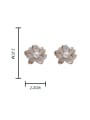 thumb Brass Imitation Pearl Enamel Flower Minimalist Stud Earring 1