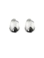 thumb Brass smooth Geometric Minimalist Stud Earring 2
